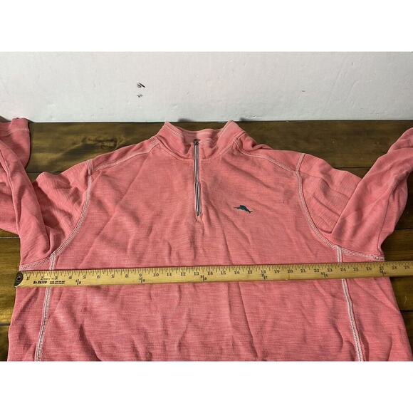 Tommy Bahama Big & Tall Tobago Bay 1/4 Zip Pullover Sweater Size 2XLB Coral - Picture 6 of 8